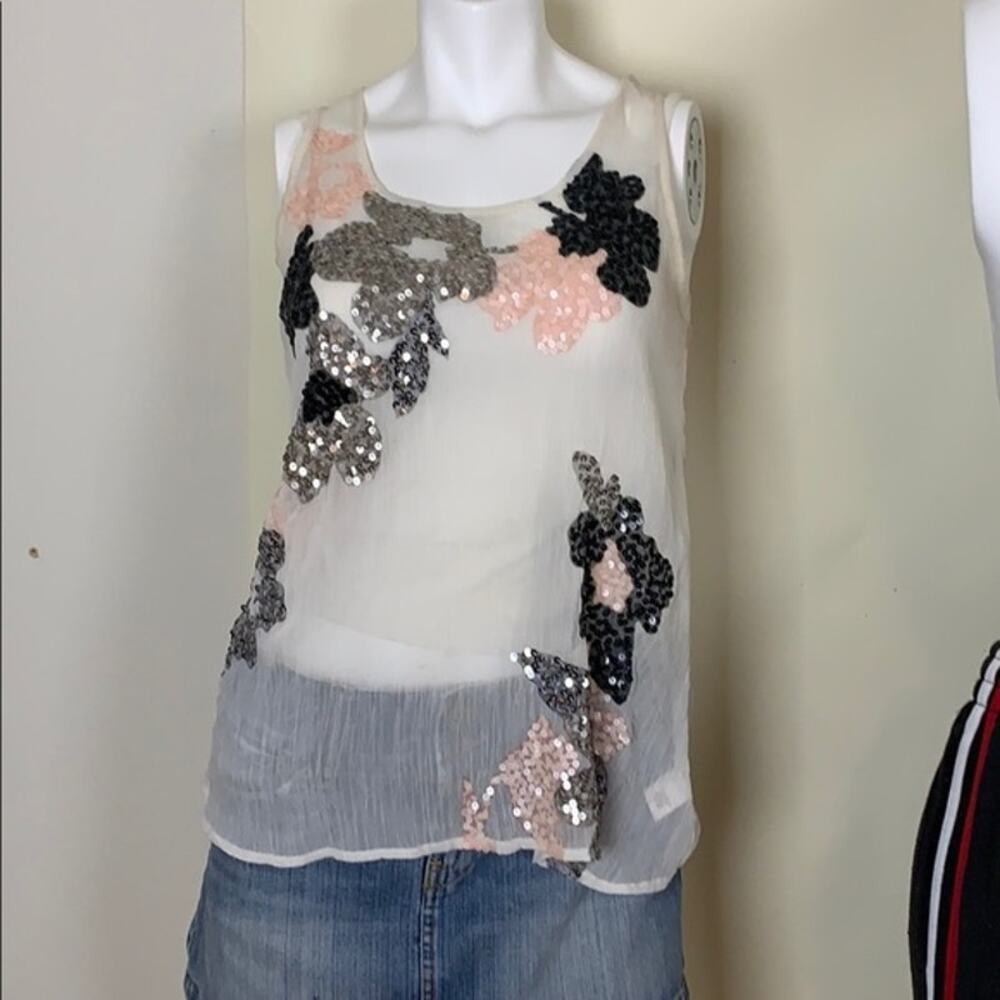 Y2K Candies sequined flower tank top sz M